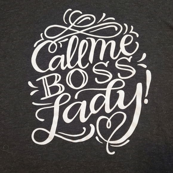 Call Me Boss Lady Gray Shirt Sleeve Tee - Picture 2 of 4